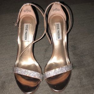 Steve Madden Stecy-S Rhinestone gold heels